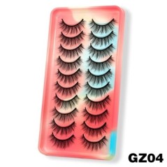 GROINNEYA Eyelashes 3D Mink Lashes Bolyhos Puha Wispy Natural Cross Eyelash Extension Újrafelhasználható Lashes Mink Műszempillá