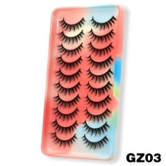 GROINNEYA Eyelashes 3D Mink Lashes Bolyhos Puha Wispy Natural Cross Eyelash Extension Újrafelhasználható Lashes Mink Műszempillá