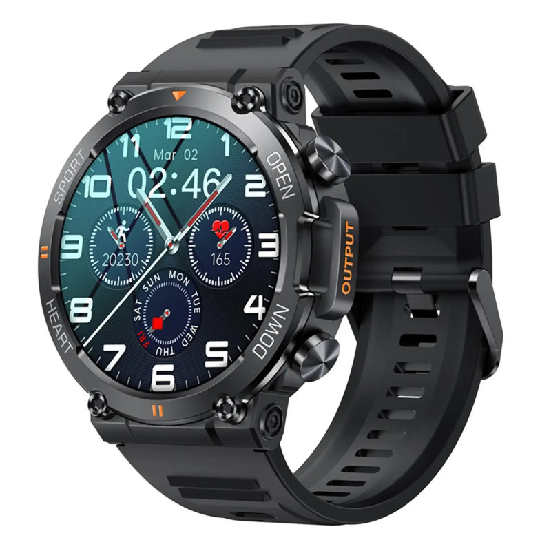K56Pro okosóra férfiaknak, pulzusmérővel, vércukorszintmérővel, Bluetooth sporttal, 400mAh hosszú készenléti idővel, 1,39 hüvely