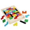 Fa blokkok Kirakó Agy ugratások Játék Tangram Kirakós Intelligencia Színes 3D Orosz blokkok Montessori Oktató