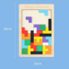 Fa blokkok Kirakó Agy ugratások Játék Tangram Kirakós Intelligencia Színes 3D Orosz blokkok Montessori Oktató