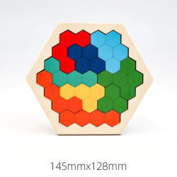 Fa blokkok Kirakó Agy ugratások Játék Tangram Kirakós Intelligencia Színes 3D Orosz blokkok Montessori Oktató