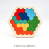 Fa blokkok Kirakó Agy ugratások Játék Tangram Kirakós Intelligencia Színes 3D Orosz blokkok Montessori Oktató