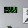 Nagy digitális falióra, hőmérséklet, dátum, hét kijelzés, távirányító, USB-s asztali óra, falra szerelhető, kettős ébresztő, LED