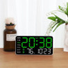Nagy digitális falióra, hőmérséklet, dátum, hét kijelzés, távirányító, USB-s asztali óra, falra szerelhető, kettős ébresztő, LED
