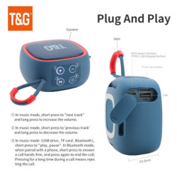 TG659 Mini Vezeték Nélküli Erős Bluetooth Hangszóró TWS Bluetooth 5.3 Hangdoboz HIFI Hangszóró Támogatás TF Kártya Rádió