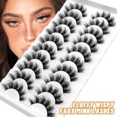 GROINNEYA 5/10 Pairs 3D Faux Mink Lashes Bolyhos Puha Folyos Természetes hosszú Műszempillák Göndör szempillák nagykereskedelmi 