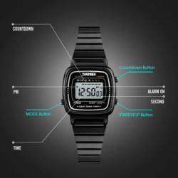 SKMEI 1901 luxus női karórák kis számlappal digitális kronográf naptár óra vízálló női karóra Montre femme 1620