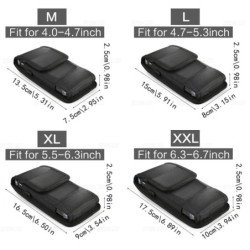 Függőleges nejlon mobiltelefon övcsat tok tok csat pénztárca kártyatartó tok 4.0inch-6.7inch telefon iPhone Samsung