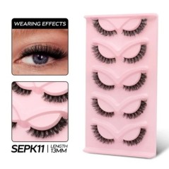 GROINNEYA 5/10 Pairs 3D Faux Mink Lashes Bolyhos Puha Folyos Természetes hosszú Műszempillák Göndör szempillák nagykereskedelmi 