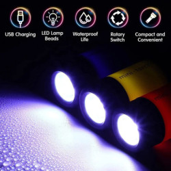 USB újratölthető LED multifunkcionális erős fényű zseblámpa kulcstartóhoz vízálló kültéri túrázáshoz kempingezéshez mini zseblám