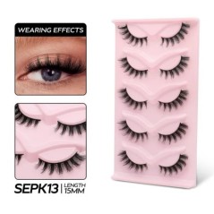 GROINNEYA 5/10 Pairs 3D Faux Mink Lashes Bolyhos Puha Folyos Természetes hosszú Műszempillák Göndör szempillák nagykereskedelmi 