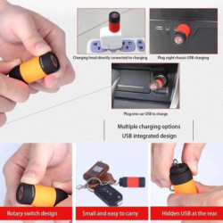 USB újratölthető LED multifunkcionális erős fényű zseblámpa kulcstartóhoz vízálló kültéri túrázáshoz kempingezéshez mini zseblám