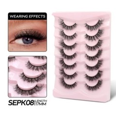 GROINNEYA 5/10 Pairs 3D Faux Mink Lashes Bolyhos Puha Folyos Természetes hosszú Műszempillák Göndör szempillák nagykereskedelmi 