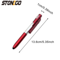 STONEGO Multifunkciós 4 az 1-ben Összecsukható Golyóstoll Stylus (Zseblámpa + Támogatás) Tablet Mobilhoz