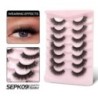 GROINNEYA 5/10 Pairs 3D Faux Mink Lashes Bolyhos Puha Folyos Természetes hosszú Műszempillák Göndör szempillák nagykereskedelmi 