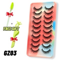 GROINNEYA 5/10 Pairs 3D Faux Mink Lashes Bolyhos Puha Folyos Természetes hosszú Műszempillák Göndör szempillák nagykereskedelmi 