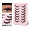 GROINNEYA 5/10 Pairs 3D Faux Mink Lashes Bolyhos Puha Folyos Természetes hosszú Műszempillák Göndör szempillák nagykereskedelmi 