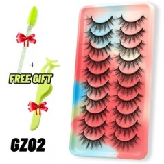 GROINNEYA 5/10 Pairs 3D Faux Mink Lashes Bolyhos Puha Folyos Természetes hosszú Műszempillák Göndör szempillák nagykereskedelmi 