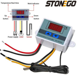 STONEGO W3001 digitális hőmérséklet-szabályozó mikrokomputer termosztát kapcsoló hőmérő új hőmérséklet-szabályozó 12/24/220V