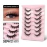 GROINNEYA 5/10 Pairs 3D Faux Mink Lashes Bolyhos Puha Folyos Természetes hosszú Műszempillák Göndör szempillák nagykereskedelmi 