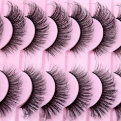 10 Pár szempilla Természetes hosszú 3D Mink Lashes Bolyhos Volumen Mink Műszempillák Cruelty Free Wispy Lashes Smink Cilios Q01