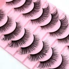 10 Pár szempilla Természetes hosszú 3D Mink Lashes Bolyhos Volumen Mink Műszempillák Cruelty Free Wispy Lashes Smink Cilios Q01