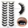 10 Pár szempilla Természetes hosszú 3D Mink Lashes Bolyhos Volumen Mink Műszempillák Cruelty Free Wispy Lashes Smink Cilios Q01