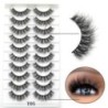 10 Pár szempilla Természetes hosszú 3D Mink Lashes Bolyhos Volumen Mink Műszempillák Cruelty Free Wispy Lashes Smink Cilios Q01