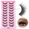 10 Pár szempilla Természetes hosszú 3D Mink Lashes Bolyhos Volumen Mink Műszempillák Cruelty Free Wispy Lashes Smink Cilios Q01