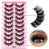 10 Pár szempilla Természetes hosszú 3D Mink Lashes Bolyhos Volumen Mink Műszempillák Cruelty Free Wispy Lashes Smink Cilios Q01