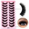 10 Pár szempilla Természetes hosszú 3D Mink Lashes Bolyhos Volumen Mink Műszempillák Cruelty Free Wispy Lashes Smink Cilios Q01