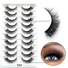 10 Pár szempilla Természetes hosszú 3D Mink Lashes Bolyhos Volumen Mink Műszempillák Cruelty Free Wispy Lashes Smink Cilios Q01