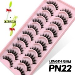 GROINNEYA 5/10 Pairs 3D Faux Mink Lashes Bolyhos Puha Full Thick Wispy Természetes hosszú műszempillák Göndör szempillák nagyker