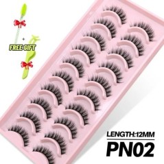 GROINNEYA 5/10 Pairs 3D Faux Mink Lashes Bolyhos Puha Full Thick Wispy Természetes hosszú műszempillák Göndör szempillák nagyker