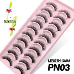 GROINNEYA 5/10 Pairs 3D Faux Mink Lashes Bolyhos Puha Full Thick Wispy Természetes hosszú műszempillák Göndör szempillák nagyker