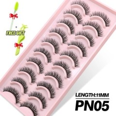 GROINNEYA 5/10 Pairs 3D Faux Mink Lashes Bolyhos Puha Full Thick Wispy Természetes hosszú műszempillák Göndör szempillák nagyker