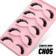 GROINNEYA 5/10 Pairs 3D Faux Mink Lashes Bolyhos Puha Full Thick Wispy Természetes hosszú műszempillák Göndör szempillák nagyker