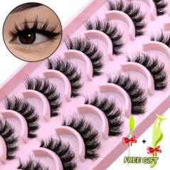 GROINNEYA 5/10 Pairs 3D Faux Mink Lashes Bolyhos Puha Full Thick Wispy Természetes hosszú műszempillák Göndör szempillák nagyker