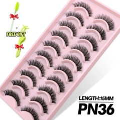 GROINNEYA 5/10 Pairs 3D Faux Mink Lashes Bolyhos Puha Full Thick Wispy Természetes hosszú műszempillák Göndör szempillák nagyker