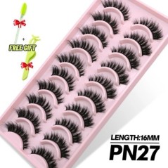 GROINNEYA 5/10 Pairs 3D Faux Mink Lashes Bolyhos Puha Full Thick Wispy Természetes hosszú műszempillák Göndör szempillák nagyker