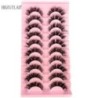 10 pár Mink Eyelashes Invisible Band Lash Extension Természetes műszempilla Cross Cluster Fairy 3D Faux Big Eye Long Fake Lashe