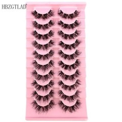 10 pár Mink Eyelashes Invisible Band Lash Extension Természetes műszempilla Cross Cluster Fairy 3D Faux Big Eye Long Fake Lashe