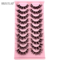 10 pár Mink Eyelashes Invisible Band Lash Extension Természetes műszempilla Cross Cluster Fairy 3D Faux Big Eye Long Fake Lashe