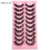 10 pár Mink Eyelashes Invisible Band Lash Extension Természetes műszempilla Cross Cluster Fairy 3D Faux Big Eye Long Fake Lashe