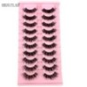 10 pár Mink Eyelashes Invisible Band Lash Extension Természetes műszempilla Cross Cluster Fairy 3D Faux Big Eye Long Fake Lashe