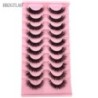 10 pár Mink Eyelashes Invisible Band Lash Extension Természetes műszempilla Cross Cluster Fairy 3D Faux Big Eye Long Fake Lashe