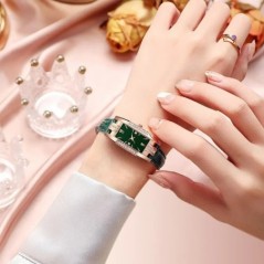 Reloj Mujer 2023 divatos gyémánt négyzet alakú órák női bőr kvarc óra Elegáns retro női karóra Relogio Feminino