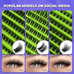 GROINNEYA Cluster Lashes Természetes szempilla hosszabbító Volumen Individual Lashes Mixed Tray Faux Mink Lashes Cilias Smink