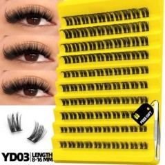 GROINNEYA Cluster Lashes Természetes szempilla hosszabbító Volumen Individual Lashes Mixed Tray Faux Mink Lashes Cilias Smink